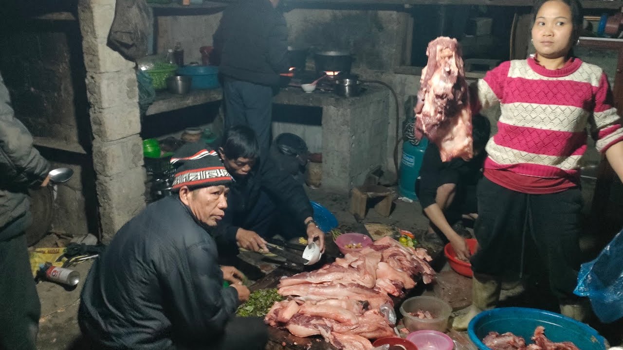 Nhà cháu A Sùng th.i.t lợn tết sớm nhất bản cực to làm toàn món ngon. Tài Hà Giang