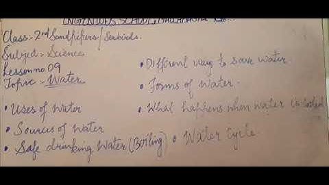 Class 2nd / Science / Lesson 9: Water (Revision)