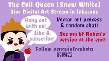 The Evil Queen (Snow White) - Live Digital Art Stream in Inkscape