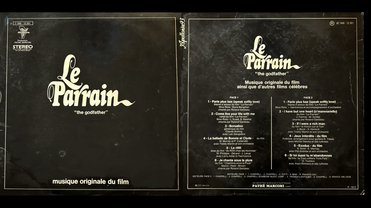 Watch Parle Plus Bas/Come Life Your Life With Me/I Have But One Heart - Le Parrain (1972) - Roland Gerbeau on YouTube Watch Parle Plus Bas/Come Life Your Life With Me/I Have But One Heart - Le Parrain (1972) - Roland Gerbeau on YouTube