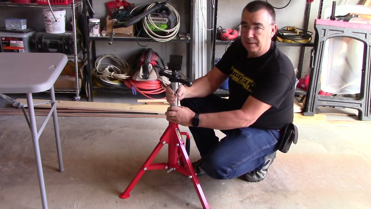 Vevor V Head Pipe Stand Jack 2500 lb. Load Capacity Portable Folding 