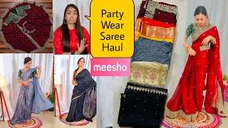 Meesho Trendy Designer Party Wear Saree Haul/Sequence,Silk,Satin Net Saree/My Saree Collection