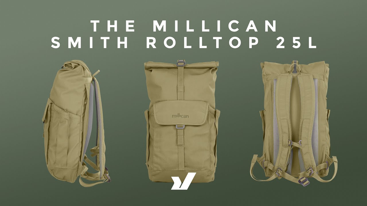 Minimal & Lightweight Outdoor Backpack - The Millican Smith Rolltop Backpack  25L - YouTube