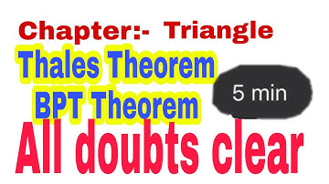 BPT thales or Thales theorem for class10 cbse chapter Triangle Geometry  CBSE classes #cbse classes