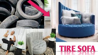 DIY TIRE TO TUFTED SOFA //Tire Transformation