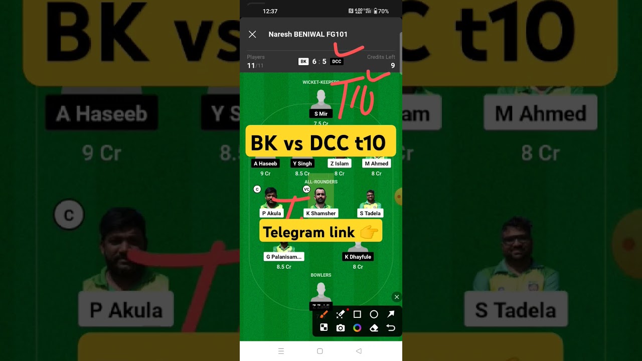 bk vs dcc dream11 prediction,bk vs dcc dream11 team, bk vs  dcc ecs hungary  t10 dream11 team today