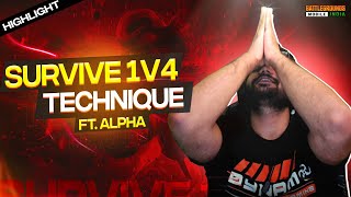 BEST TECHNIQUE TO SURVIVE 1V4 PUSH in PUBG MOBILE! 😱  - H¥DRA | Alpha