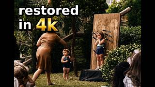 Knife-Thrower and Children (1950s) Restored in 4K | Strange Vintage Newsreel