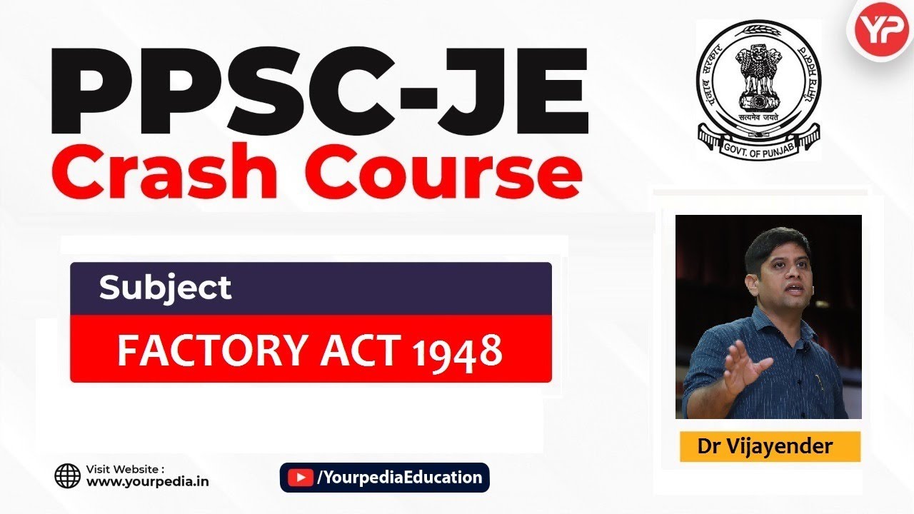 Factory Act 1948 | PPSC JE CIVIL Crash Course | | PPSC JE CIVIL Practice Questions