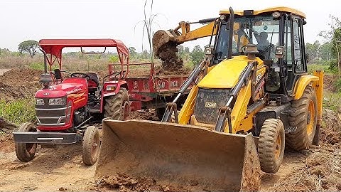JCB And Mahindra Yuvo Tractor Going To Another Village For Making Pond | Jcp Tractor Cartoon Videos