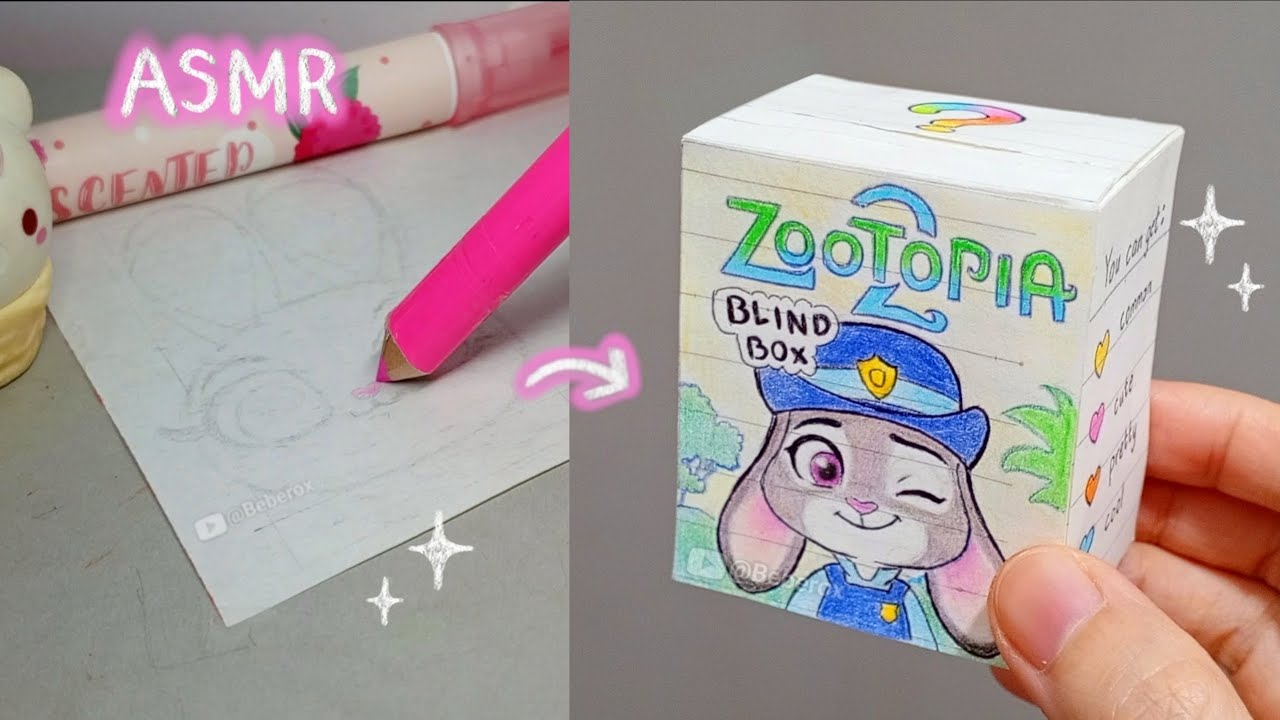 ✨ Paper DIY Blind Box Unboxing 💖 ZOOTOPIA 2 Judy Hopps🐰 | ASMR | Drawing 