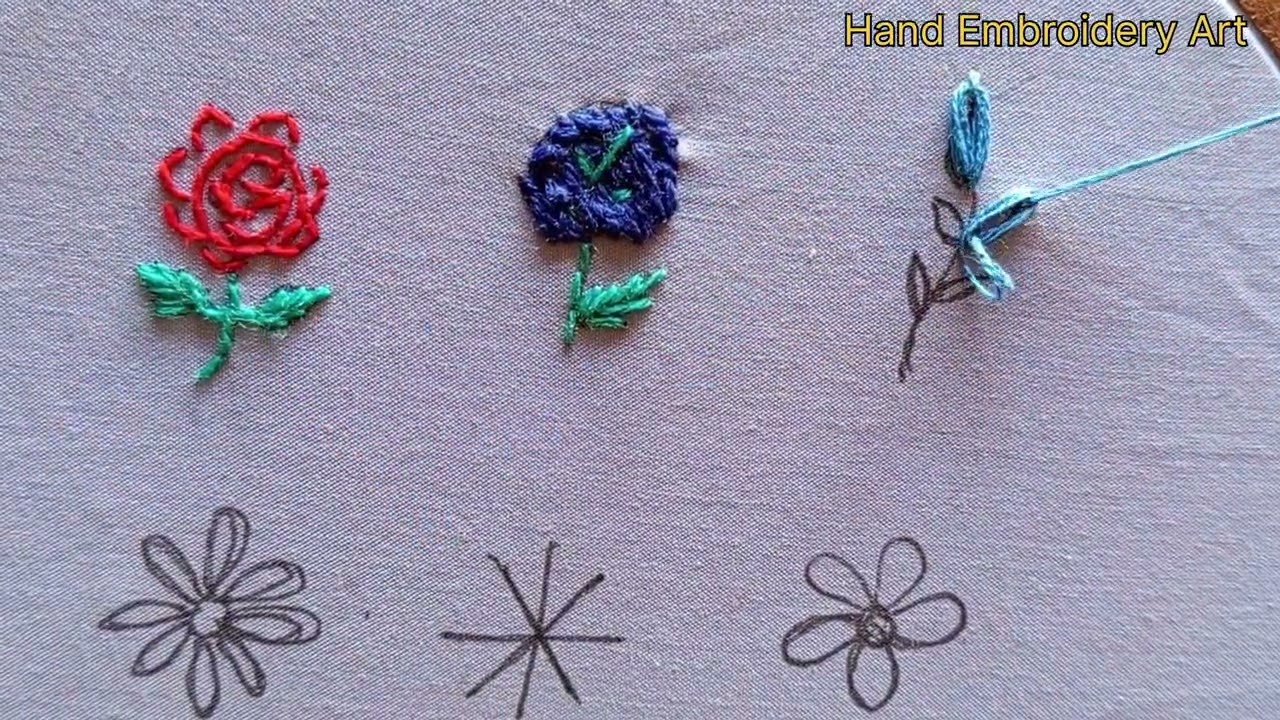 Hand Embroidery latest mini flower 🌺 deigns||Handmade design||Mini flower||Part 3