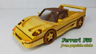 How to make Ferrari F50 out of popsicle 🏎️
