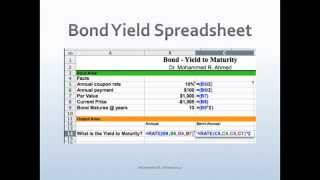 Yield to Maturity Using a Spreadsheet