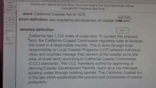 California Coastal Act of 1976 Real Estate License Exam Study Guide AgentExamPass.com