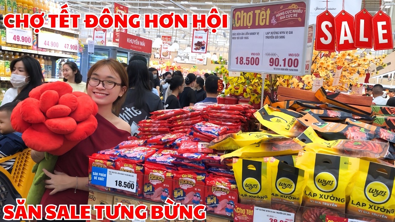 SĂN SALE CHỢ TẾT! Đông Hơn Trẩy Hội, Chen Chúc Nhau Mua Hàng Tết Tại SIÊU THỊ Hàn Quốc!