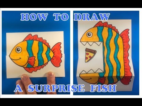 How To Draw A Folded Surprise Fish Art Project