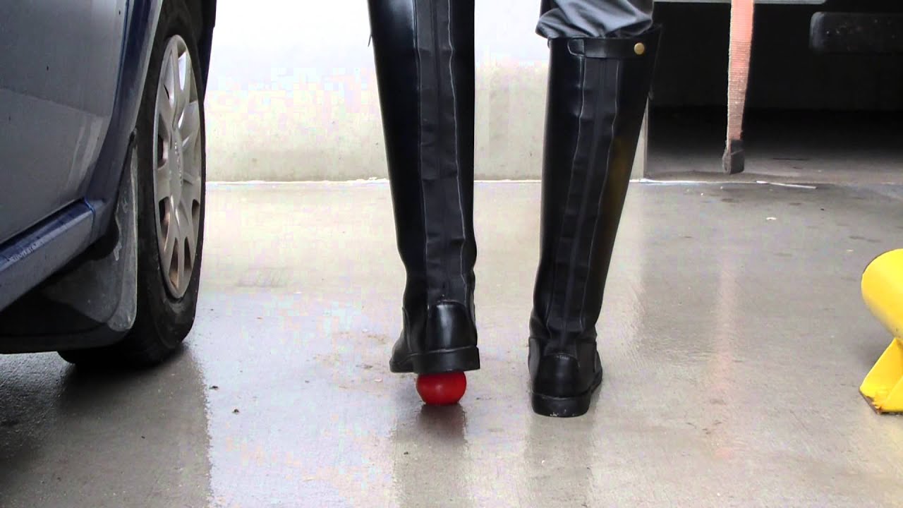 riding boots crushing tomato YouTube