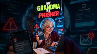 My Grandma is a Phisher 🐱‍💻😂 #phishing  #scamalert  #cybersecurity  #onlinescam  #tech  #shorts