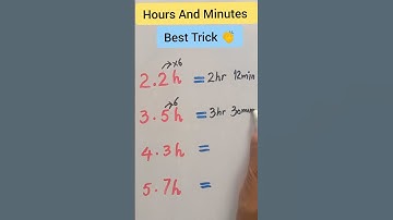 Hours And Minutes Short Trick #math #time