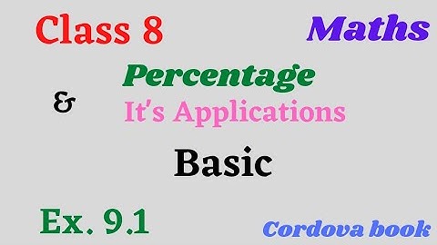 Class 8 Maths Chapter 9 Percentage And it