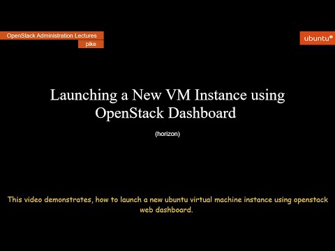 OpenStack Dashboard and Launching an Instance - V1