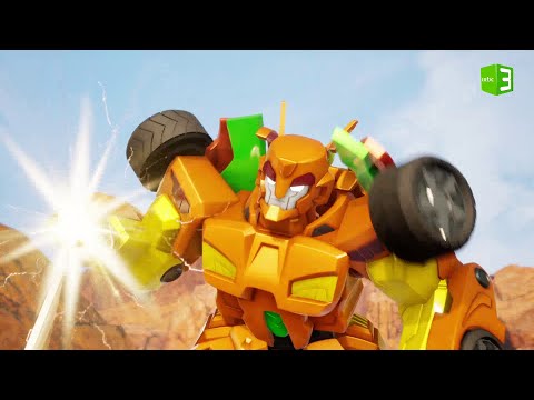 سكايدن وماجنوس يحميان الفتى ويدمران الوحش 