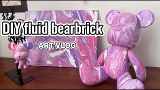 【ART VLOG】DIY fluid bearbrick / Fluid Art Painting Work