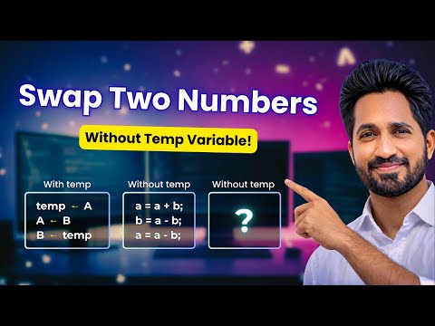 🔥 Swap Two Numbers Without Temp Variable | Bitwise Operator Explained (C, Java, Python Friendly)