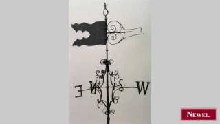 Antique American Country wrought iron weather vane with
