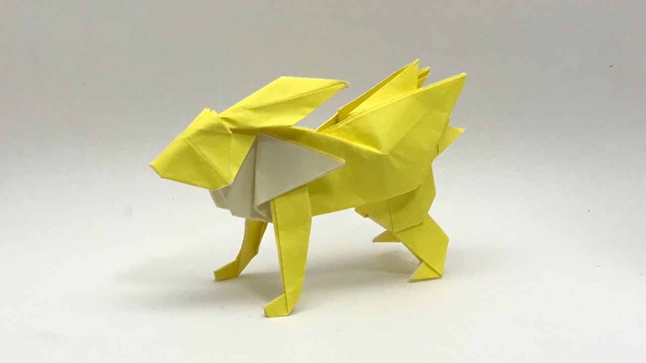 ポケモン折り紙 サンダース Jolteon Pokemon Origami さくb Sakub Youtube