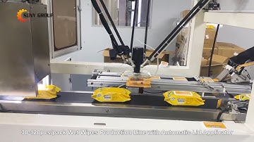 Wet Wipes (30-120PCS) Making Machine with Automatic Lid Applicator