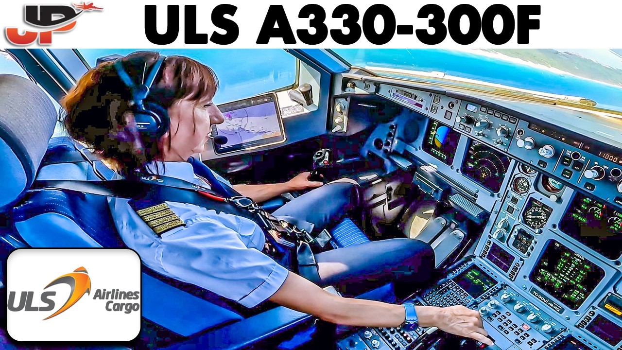 Istanbul to Amman in cockpit Airbus A330-300F ULS Cargo - YouTube