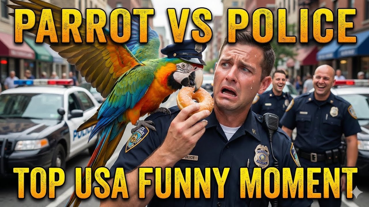 “Parrot vs Police 🚓🦜 | Funniest Street Clash in USA! You Won’t Stop Laughing | viral comedy 