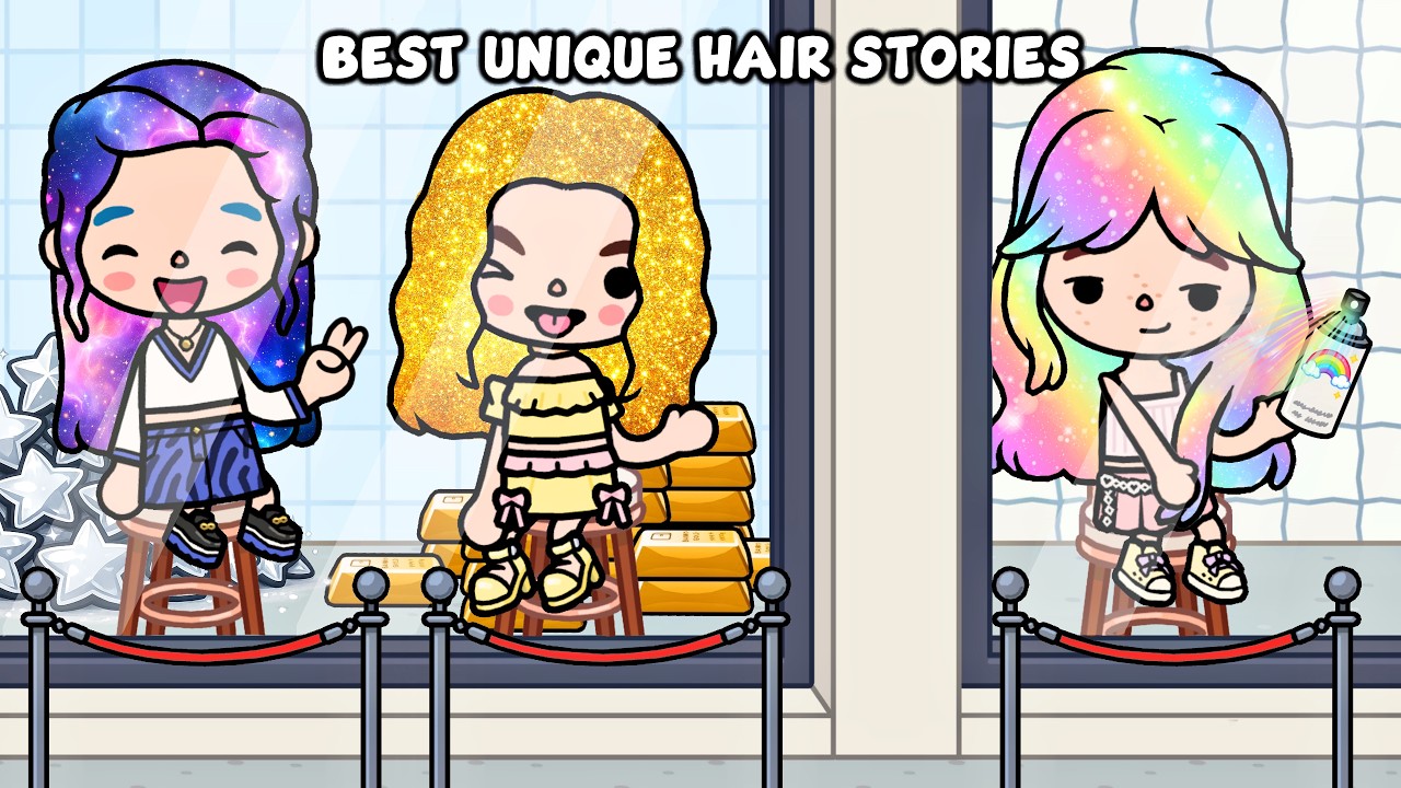 Best Unique Hair Stories 💇‍♀️🌈 Which One Is Real? Rainbow, Golden or Galaxy?! | Toca Boca