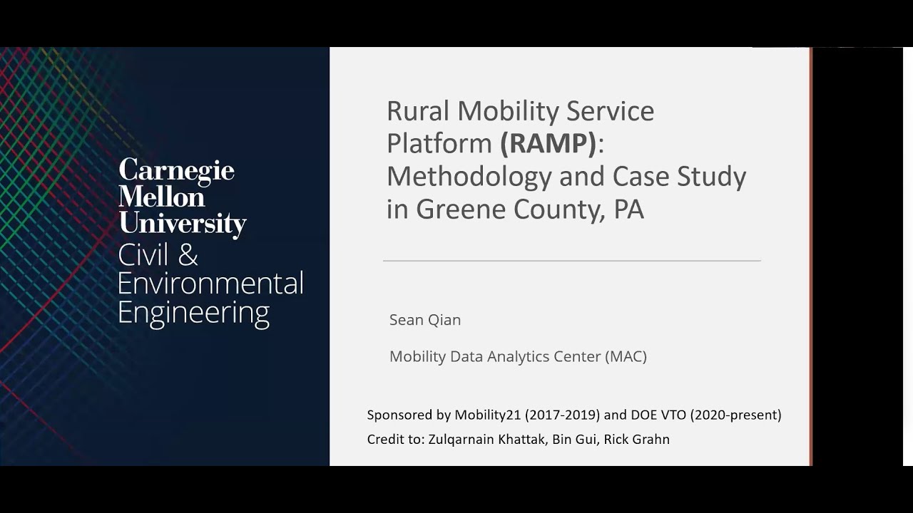 Rural Mobility Service Platform (RAMP): optimal design and pilot in Greene County, PA - Dr. S. Qian