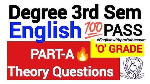 🎯 Degree 3rd Sem English | Part A Most Important Theory Questions 📚🔥 | Pass Easily! #3rdsem 