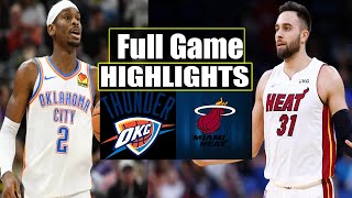 Oklahoma City Thunder VS Miami Heat FULL Game Highlights | March 08 | 2024 NBA Season