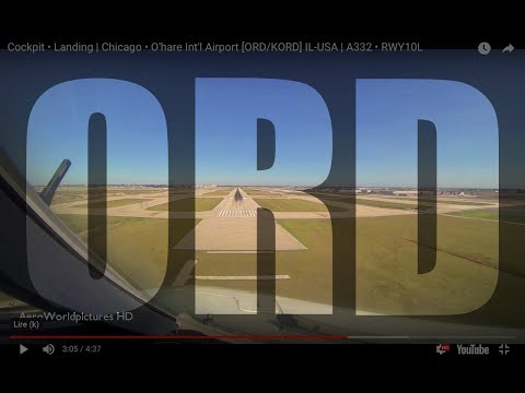 Landing at Chicago - O'hare Int'l Airport (ORD/KORD) IL-USA - RWY10L (Cockpit View)