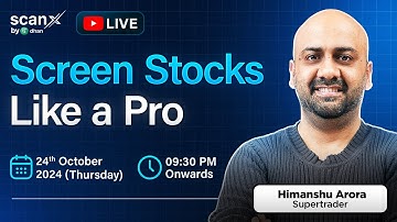 Live Webinar 🚨: Screen Stocks Like A Pro