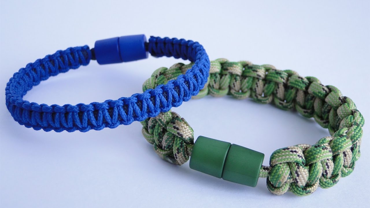 How to make a Paracord Survival Bracelet using a Pop Barrel Clasp as a  Closure- Cobra Knot 