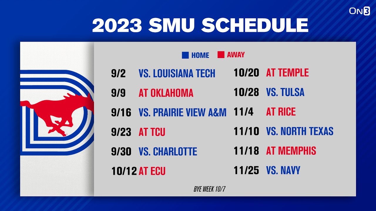 SMU Football 2023 schedule released Can Mustangs win AAC Championship