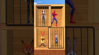 Nick Wilde vs Judy Hopps | Spider-man vs Hulk  #spiderman #funny #roblox #animation #scaryteacher3d
