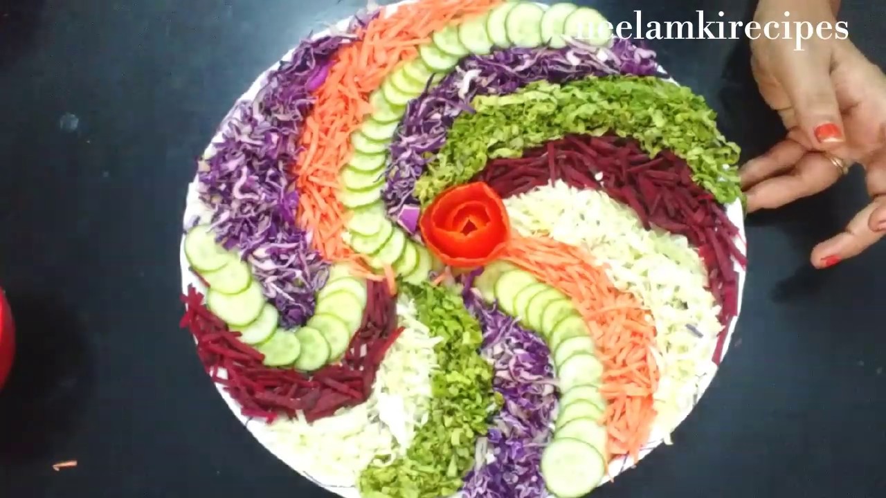 2 lovely salad decoration ideas by neelamkirecipes