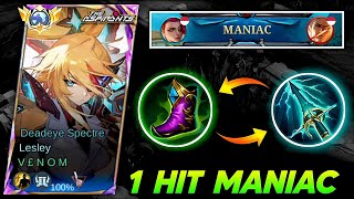 LESLEY NEW HACK TRICK🔥 1 HIT SATISFYING MANIAC BUILD 2026!! | MLBB