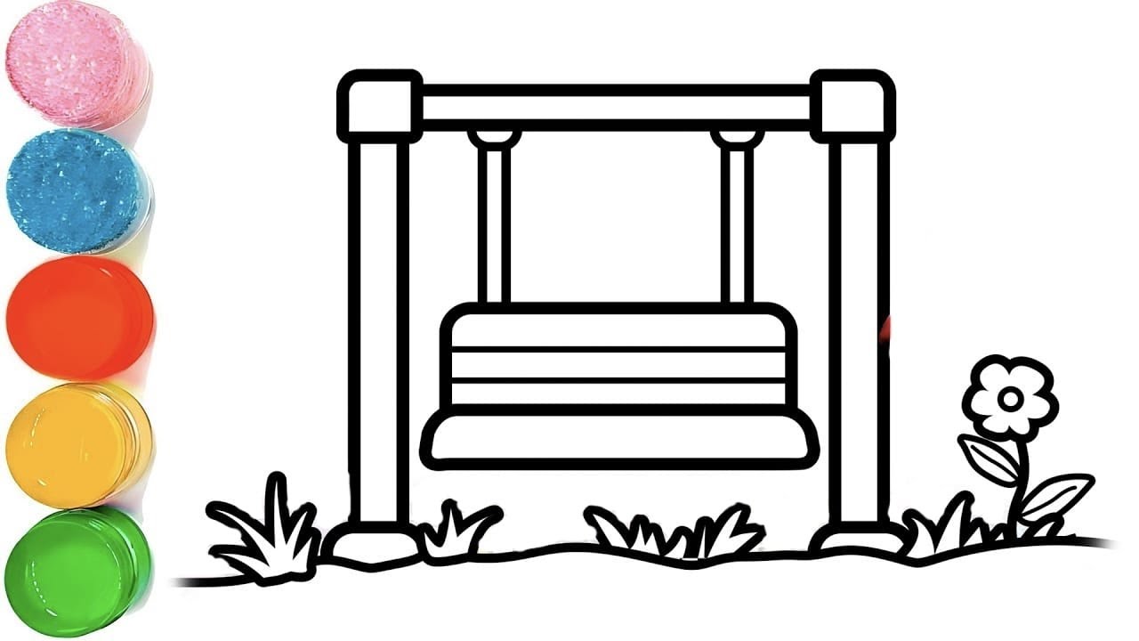 How to Draw a Swing Cradle for Kids | Easy Step-by-Step Drawing for Toddlers