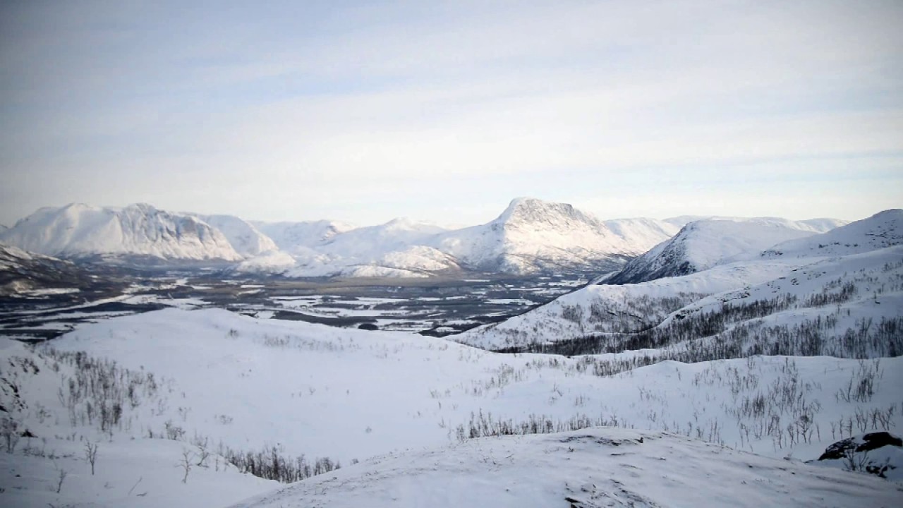 Behind polar circle.Mountain in Storslett,Norway