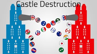 Castle Destruction USA vs China Marble Race Countryballs | Pro-USA vs Pro-China