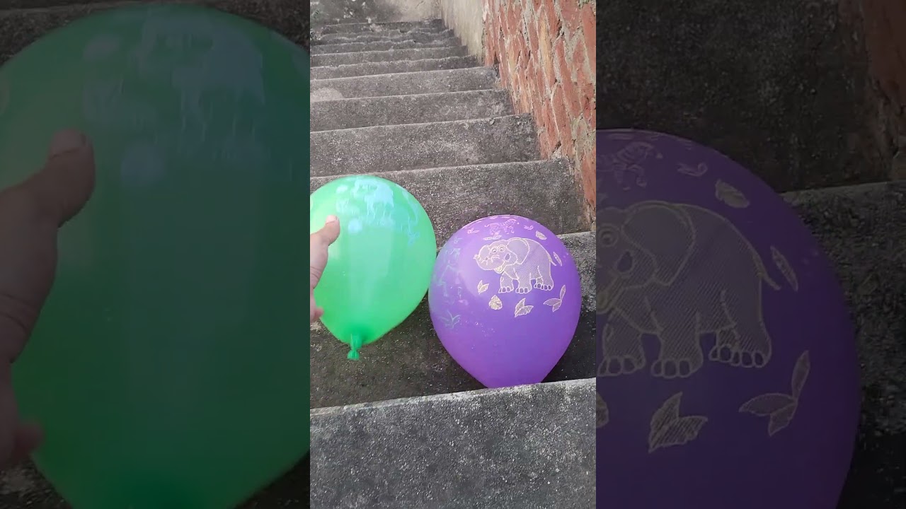 POV: Blue Elephant Vs Green Lion Balloon Drop Experiment & Pop💦🎈ASMR 