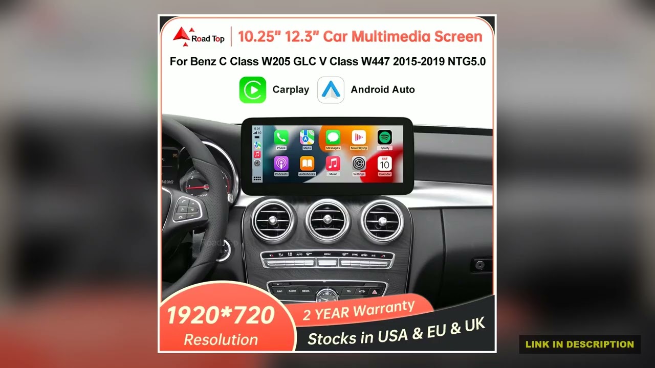 Linux Multimedia Screen Wireless CarPlay Android Auto for MercedesBenz W205 W176 GLC A C V Class